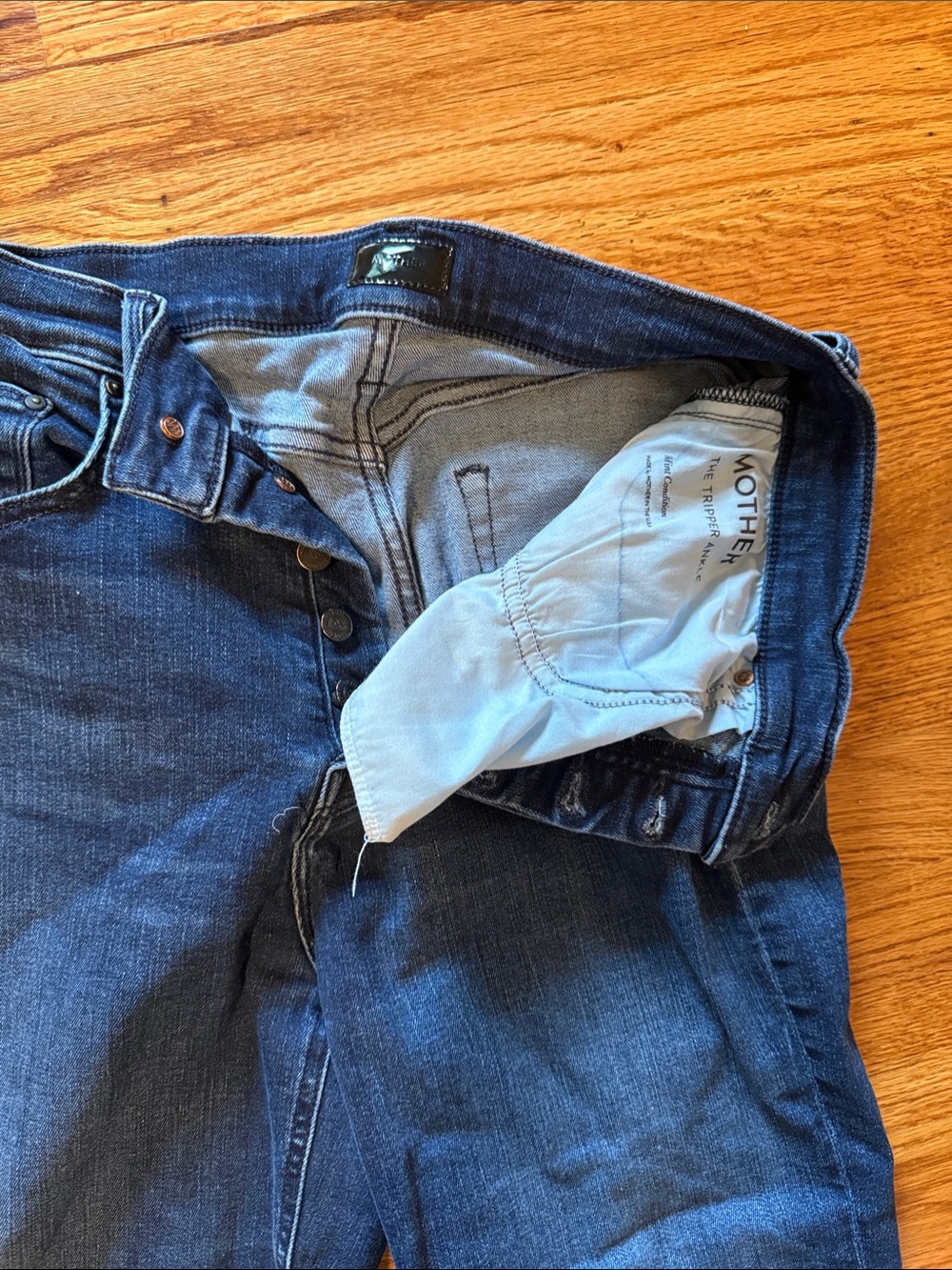 MOTHER Dark Indigo Slim Straight Jeans